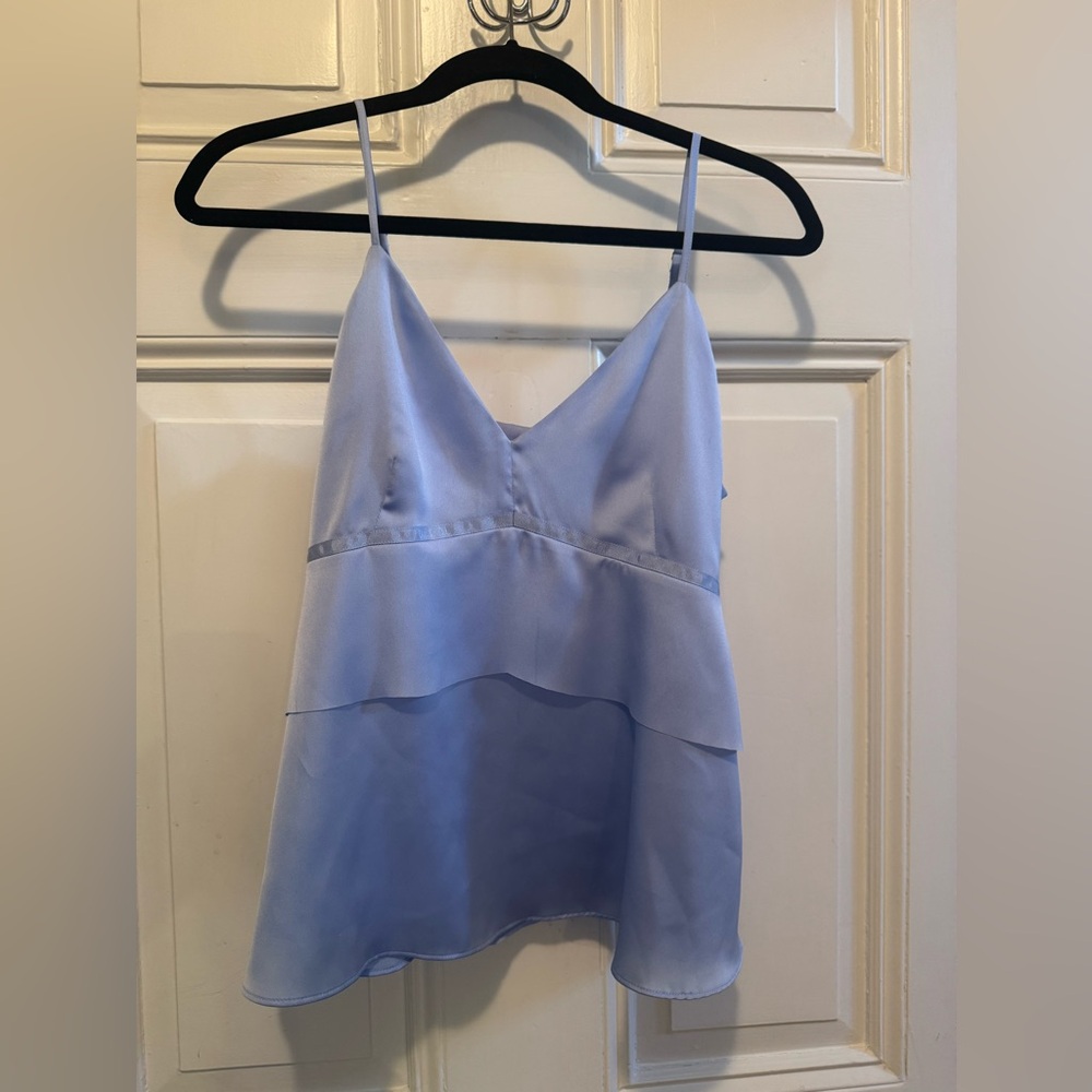 Banana Republic Peplum Layered Soft Blue Camisole